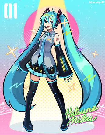 I'm thinking Miku, Miku (oo-ee-oo~) 🎶✨ Wanted to draw the iconic default pose in my art style~